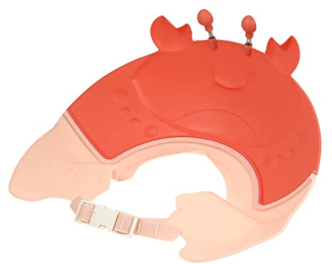 JOINPAYA Verstellbare Duschhaube Mit Ohrenschutz Wasserdichte Shampoo Kappe Für Kleinkinder Schutz Für Haare Waschen Lustiges Krebsdesign Für Junge Mädchen Und Junge Mädchen