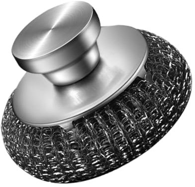 Sghtil Spugne abrasive in acciaio inox, spazzola in acciaio inox, spazzole per la pulizia in acciaio inox, spazzola in lana per pentole in ferro, barbecue, lavandino