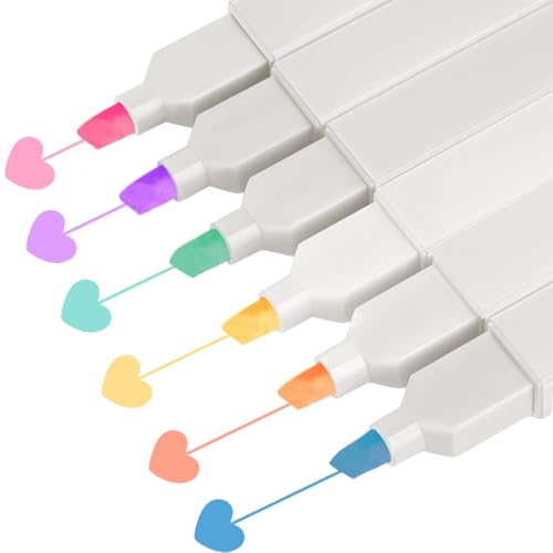 LuLiyLdJ Set mit 6 radierbaren Textmarkern Textmarker mit zwei Enden zum Markieren und Radieren von feinen und dicken Strichen
