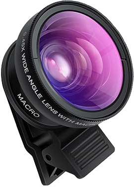 CHILDWEET Lente Per Smartphone Grandangolare e Macro Kit Senza Per Fotografie Dettagliate Design Rimovibile e Compatibile Con La Maggior Parte Dei Telefoni e Fotocamere Professionali Nero