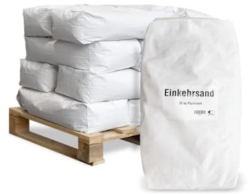 Fugensand Quarzsand Sand Einkehrsand Pflasterfugensand Fugenmasse Für Unkrautfreie Fugen Zum Einkehren in Pflaster 0-1mm 25kg x 12 Sack 300kg / 1 Palette Wolff & Müller