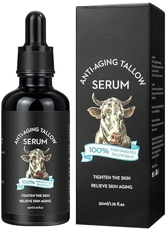 Beef Tallow Gesichtsserum, Rindertalg für die Haut, Faltentalg-Hautpflegeöl für Herren, feuchtigkeitsspendendes Gesichtsserum, Talg-Feuchtigkeitscreme, reduziert feine Linien Falten, tiefenpflegend