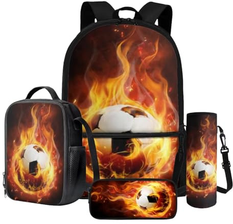 Dngkaoje 4 in 1 Kids School Bag Set School Backpack for Kids Girls Boys with Lunch Box Pencil Case Water Bottle Sleeve
