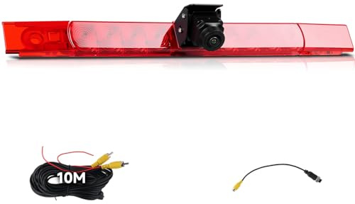 Hodozzy Universelle Hochmontierte Bremsleuchten-Rückfahrkamera, 720P AHD/CVBS mit Parkassistenten-Linien & Nachtsicht, IP67 Wasserdicht für Fahrzeuge mit Flachen Oberflächen, Inklusive Verkabelungsset
