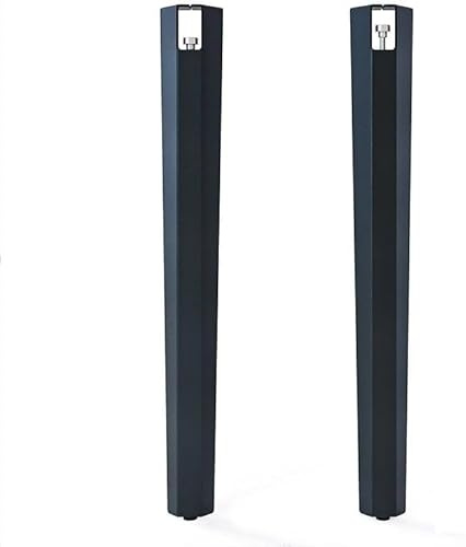 Lot de 2 pieds d'angle DECO-GEM pour table mange debout en acier finition époxy noir à vis-étau, H.90 cm