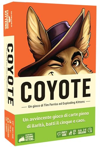 Asmodee – COYOTE – Gioco da Tavolo Creato da Exploding Kittens – Carte da Gioco – 3-8 Giocatori – 10+ Anni – Edizione in Italiano