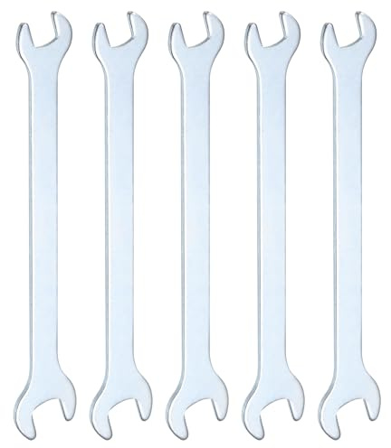 QUARKZMAN 5Pcs Clé à Fourche Doubles Fines 5.5mm x 7mm Métrique Clé Plate Extra Fine et Petite, Galvanisée, pour Réparation Automobile et Assemblage de Meubles