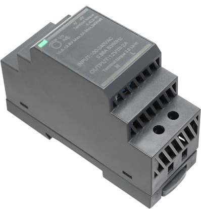 Alimentatore da 12V 2A 24W per Montaggio su Binario DIN, Trasformatore Switching AC-DC per Illuminazione LED Industriale e Automazione HDR-30-12