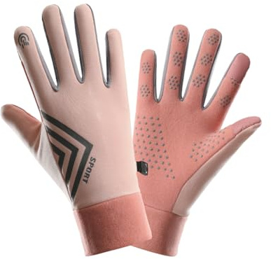STIM Guantes Ciclismo Hombre Mujer Guantes Deportivos Cálido Resistentes al Viento Rosa Talla única