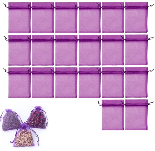 Lavendelsäckchen Leer,Lavendel Duftsäckchen Kleiderschrank Duft für Kleiderschrank,Lavendel Säckchen zum Befüllen,Mottenschutz für Kleiderschrank,Lavendelsäckchen Gegen Motten (20 Stück 7 * 9CM)
