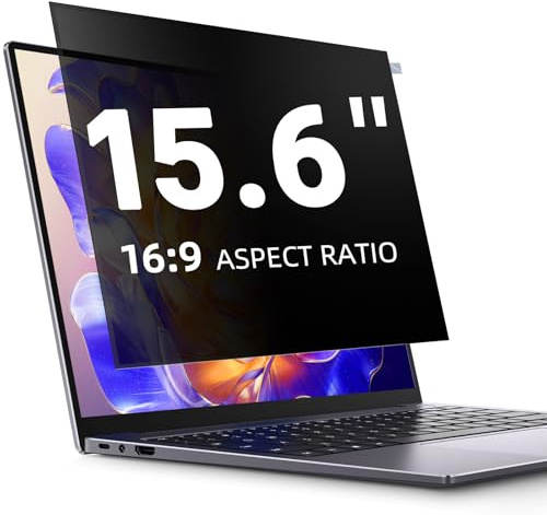 LUSA DESIGN Blickschutzfolie für 15,6 Zoll Laptop 16:9 Seitenverhältnis | Abnehmbar sichtschutz, Anti Blaulicht Blendschutz Displayschutz für Lenovo Hp Dell Acer Asus Thinkpad Envy Xps