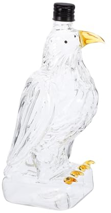 DEARMAMY Botella de Vidrio para Whisky y Licor Diseño de Pájaro, Grande 350 Ml, Vidrio Resistente Transparente, Uso Decorativo Bebidas, Adecuado para Hogar y Obsequio