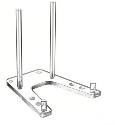 Espositore trasparente regolabile in acrilico con aste stabili per esporre piatti, foto, opere d'arte, inviti e menù