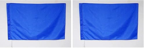 AZ FLAG - Drapeau course automobile bleu - 90x60 cm - Drapeau De Commissaire 100% Polyester Avec Fourreau et Cordelette - Pavillon 45 g (Lot de 2)