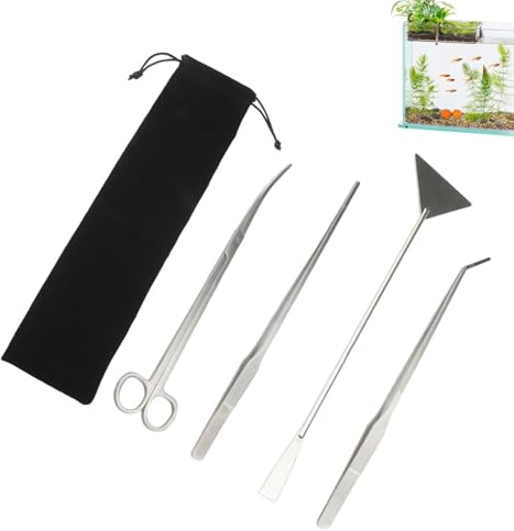 Outils De Terrarium | Ciseaux Longs en Acier Inoxydable - Kit D'Outils pour D'Aquarium Et De Bac À Poissons,pour Taille Entretien Façonnage Bureau Maison Eau Salée Eau Douce Hommes Femmes