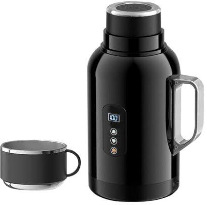 Hervidor eléctrico de viaje - Mini calentador de agua, taza de calentamiento portátil recargable, de té aislamiento 12 horas uso compacto de viaje | de calefacción de bebidas de viaje