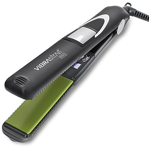 Vibrastrait Pro Vibrating Ceramic Tourmaline Ionic Flat Iron, 1-inch - Fast, Frizz-Free Ceramic Hair Straightener with Easy, Gentle Glide for Waves, Curls, Smooth Hair - Professional Styling Tools