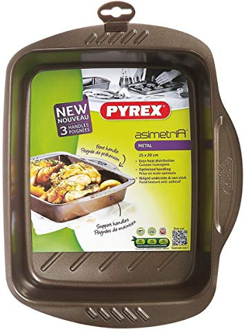 asimetriA Metal Easy-grip rectangular Roaster 25x20 cm