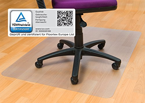 Floortex, FREV1215017, Valuemat, Bodenschutzmatte aus phthalatfreiem Vinyl für harte Böden, 120 x 150 cm, transparent, rechteckig,