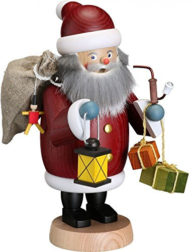 Seiffener Volkskunst | Räuchermännchen Erzgebirge | Gemütliche Typen 19 cm | Räucherfigur | Erzgebirgische Volkskunst | 12659 | Weihnachtsmann