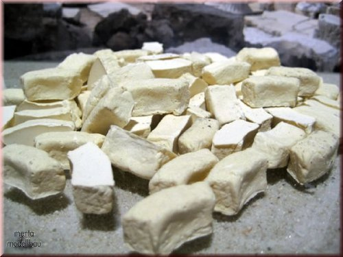 menta-modellbau 80 gerundete Ruinenbausteine, sandfarbig (Ocker)