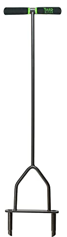 Yard Butler ID-6C - Aireador de césped manual - Herramienta de extracción de césped - Aireador de césped para pequeños patios - Afloje la tierra compactada - Herramientas manuales de jardín - Gris, 94 cm