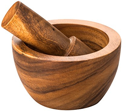 PREMIER Housewares 1104626 Mortaio con Pestello Socorro in Legno di Acacia