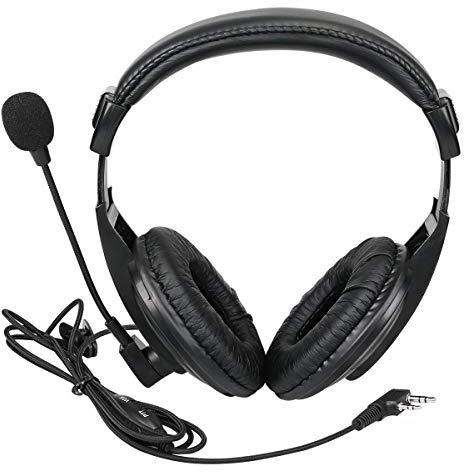 Retevis Walkie Talkie Headset with Mic, Hearing Protection Earmuffs, Boom Mic, Compatible RT22 RT21 H777 RT68 Baofeng UV-5R BF-F8HP BF-888S, Two Way Radio Headset for Camera Team(1 Pack)