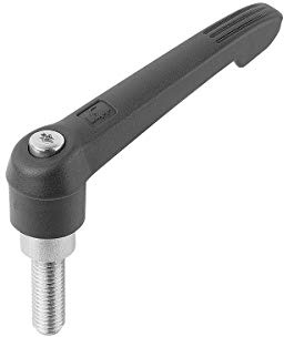KIPP Klemmhebel Große 4 M12X40 Kunststoff, Edelstahl, 1 Stück, schwarz grau ral7021, K0270.4121X40