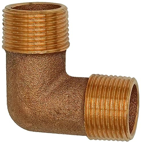 MegaHaustechnik Winkel 90 Grad 1 Zoll AG x AG Gewindefitting aus Rotguss hochwertiger als Messing mit Außengewinde-Außendurchmesser 33mm DN25 Rohr, Trinkwasser geeignet