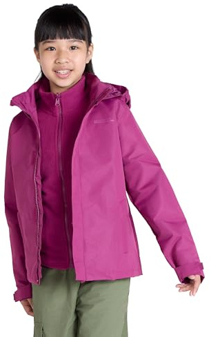 Mountain Warehouse Fell 3 in 1 Wasserabweisende Kinderjacke - Atmungsaktive, Regenjacke für Jungen und Mädchen - Frühling, Sommer, Spaziergänge, Wanderungen Beere Kinder 98 EU (2-3 Jahre)