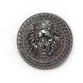 5pcs Vintage Lion Pattern Shank Metal Button Round for Sewing Clothing Suits Blazer Jacket Uniform Handwork (Gun Metal, 20mm)