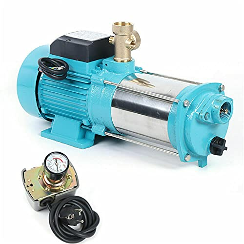 1300 w centrifugalpump trädgårdspump Inox centrifugalpump 9,8 bar med tryckbrytare De 6000 L/h 220 V med manometer med hjul i rostfritt stål och axel i rostfritt stål