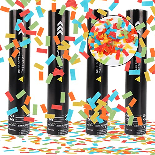 Tubi Sparacoriandoli Matrimonio*4pcs, XiXiRan Sparacoriandoli Compleanno, Cannone Spara Coriandoli Laurea, Coriandoli Popper, Cannone Biodegradabile
