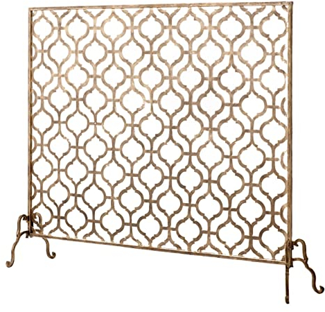 EHEIN Kaminschutzgitter aus Messing, Kaminschutzgitter aus Messing, Kaminschutzgitter for Kamine, dekorative Kaminschutzgitter (37 x 8 x 30 Zoll) (Color : Gold, Size : 93x20x76cm/37x8x30in)