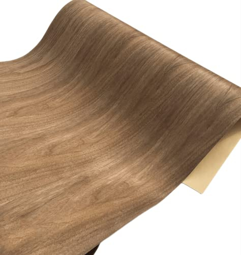 Aibote Feuille de Placage en Bois de Bois de Noyer Noir Naturel(60x250CM) Feuille de Restauration de Meubles pour Vitrine Armoires Tablettes Meubles de Cuisine d'hôtel(AAA Grade)
