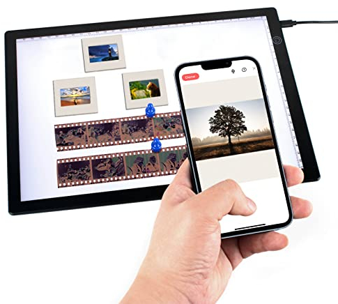 DGODRT Pannello luminoso A4 magnetico a LED per vecchie diapositive, scanner per film, visualizzazione di diapositive a scansione negativa, con 3 livelli di luci luminose