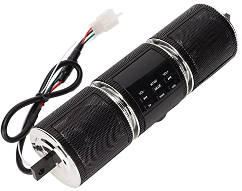 Septpenta Waterproof Bluetooth Motorcycle Stereo Speakers, Built in Installation Tool, Plug and Play, 10M Connections Distance, DC 12V Audio Sound System for 7/8 to 1.25 in Handlebars(Black)