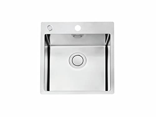 Alveus 1123786 PURE UP 20 Fregadero de cocina empotrado de acero, Inox satinado/cepillado
