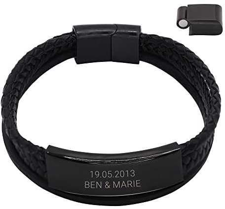 Heideman Lederarmband Herren Rasmu Cosmo mit Gravur | Persönliches Geschenk zum Vatertag für Papa, Freund oder Partner - individuell, hautfreundlich, einzigartig.