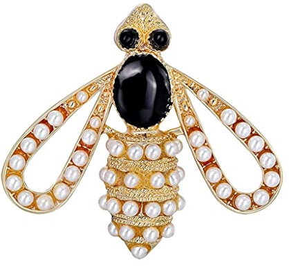 RUTAVM Broche Bijoux pour Femmes Abeille Accessoires Incrusté Diamant Broche Broche Vêtements Alliage Perle Créatif Décorer Broche Décoration pour la Fête