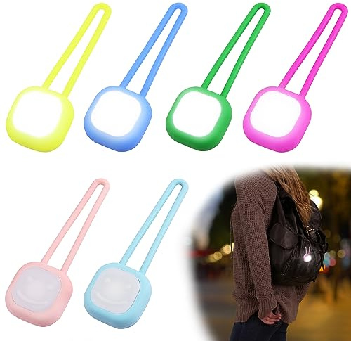 SOARFLY Lot de 6 lampes clignotantes LED de sécurité pour enfants - Réfléchissants - Réflecteurs pour enfants - Pour cartable, poussette, course de nuit, alpinisme