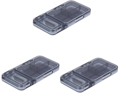 GLEAVI 3Er-Box Pillentrenner Splitter Tablettenbrecher Pillenschneider-Etui aufschnittmaschine Medikamententeiler Tablettenschneider klein Pillendose Schleifmittel Stk