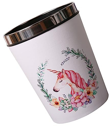 PRETYZOOM Poubelle Corbeille à Papier 12l en Plastique Motif Licorne Coloré pour Chambre D’garçon et Filles et Bureau, Conteneur à Ordures Pratique, Usage Maison Cuisine, Décor Garçon