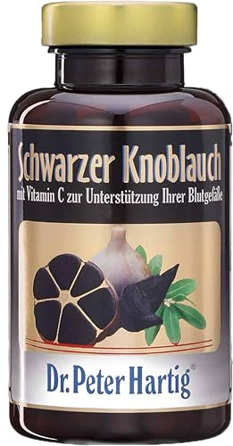 Dr. Peter Hartig Schwarzer Knoblauch 120 Kapseln 3-Monats-Vorrat Thiamin Folsäure Vitamin C Geruchsfrei Fermentiert Vegan
