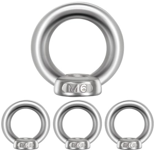 12pcs M6 Ring Eye Nut, Lifting Eye Bolt Stainless Steel for Marine Threaded Fastener