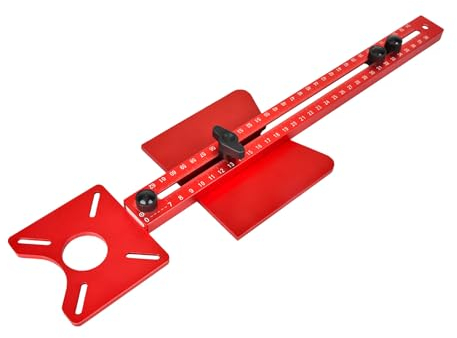 Upgraded 4 in 1 Aluminium Alloy Adjustable Multifunctional Router Jig for Woodworking, Metric Router Circle Cutting Jig for Flip Board Trimming Machine