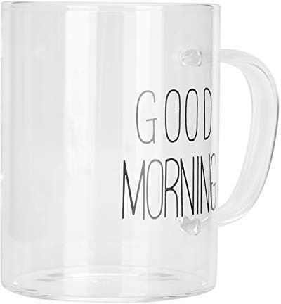 Taza de Agua de Plástico Transparente Reutilizable, Vasos de Taza de café, Taza de café de Leche Transparente de 350 Ml con Asa, Taza de Agua de Vidrio, Utensilios de Cocina
