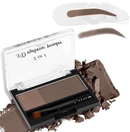 Boobeen Poudre à Sourcils Bicolore avec Cachet pour Sourcils, Maquillage Naturel Imperméable pour Sourcils, Poudre de Définition des Sourcils pour des Sourcils Parfaits