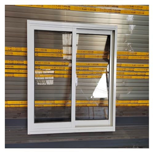 Schiebefenster Kellerschiebefenster, horizontales, klares Lüftungsfenster, kleines Fenster mit Fliegengitter für Gewächshaus, Badezimmer/Schuppen, Doppelverglasung, wind- und wasserabweisend(WxH 48x12